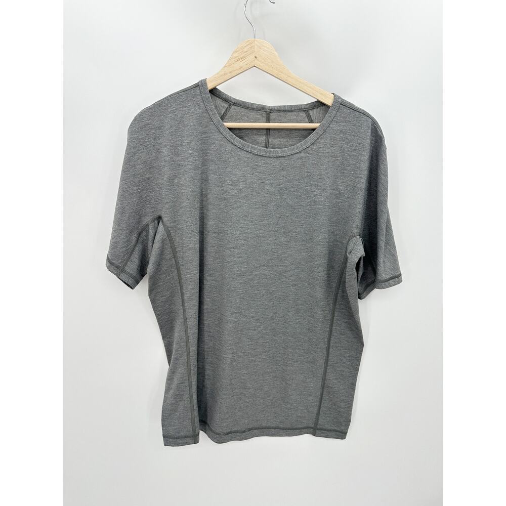 Lululemon T-Shirt Men Large Grey Short Sleeve Crew Neck Activewear Tee‎ Shirt